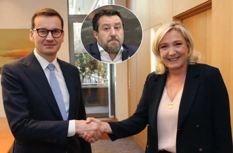 mateusz morawiecki marine le pen matteo salvini