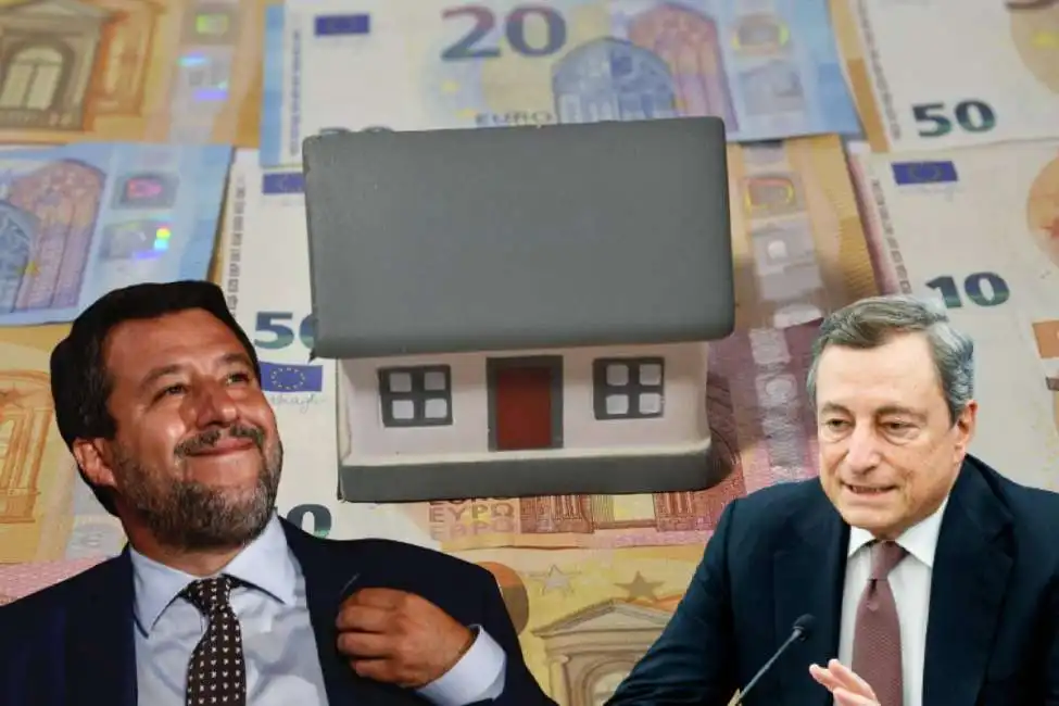 matteo salvini mario draghi catasto casa tassa tasse imu 