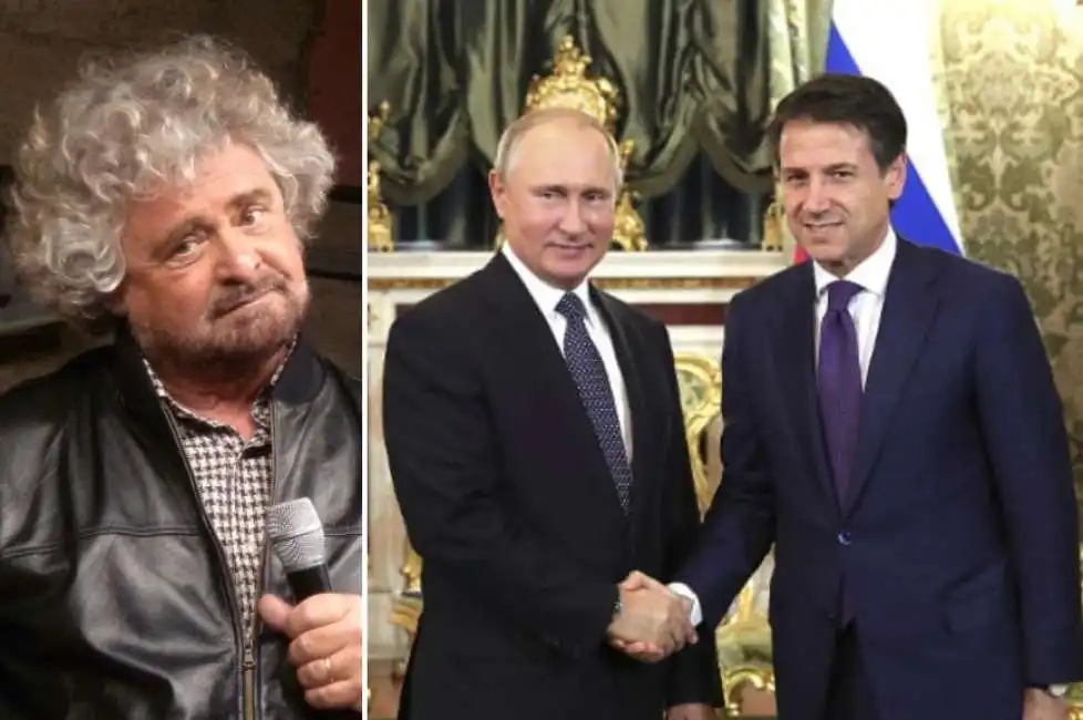 beppe grillo giuseppe conte vladimir putin 