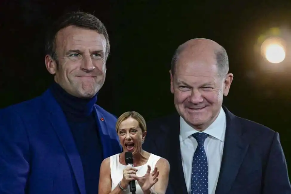 emmanuel macron olaf scholz giorgia meloni 