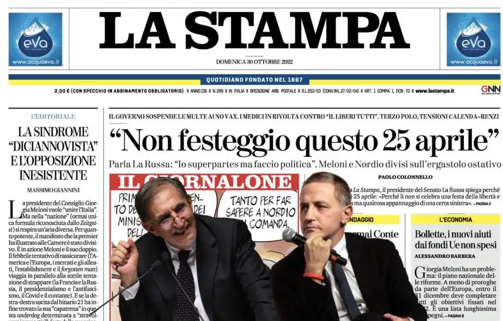 ignazio la russa massimo giannini la stampa 25 aprile 