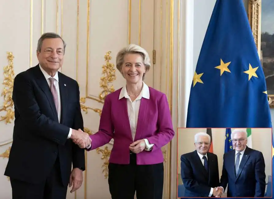 mario draghi ursula von der leyen sergio mattarella frank walter steinmeier 