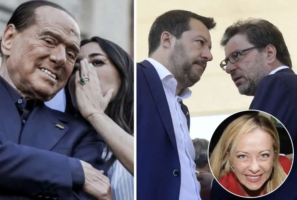 matteo salvini giancarlo giorgetti giorgia meloni licia ronzulli silvio berlusconi