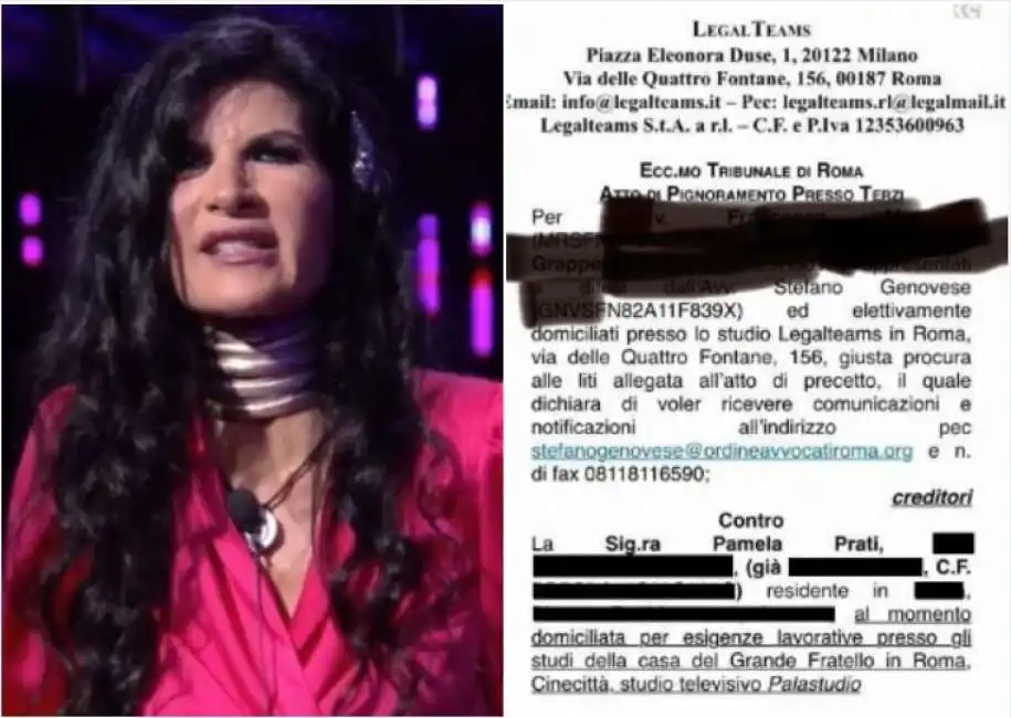 pamela prati atto di pignoramento