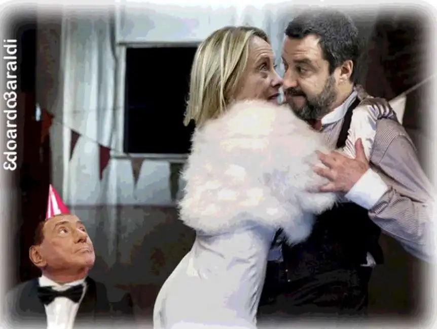 silvio berlusconi - giorgia meloni - matteo salvini - by edoardo baraldi 