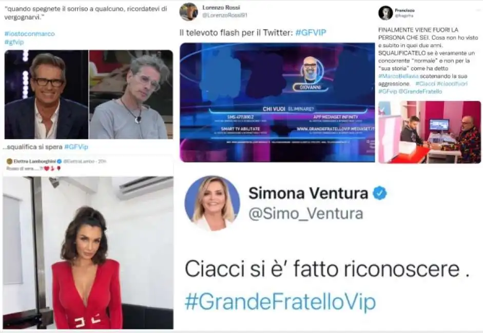 tweet grande fratello vip marco bellavia