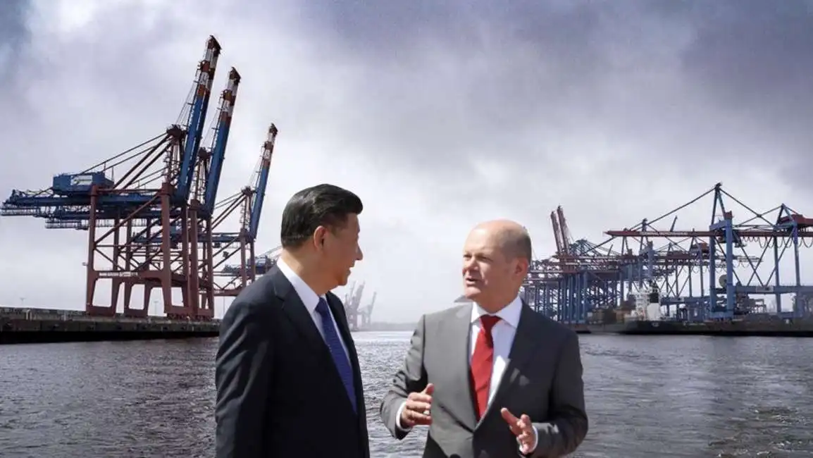 xi jinping olaf scholz porto amburgo 