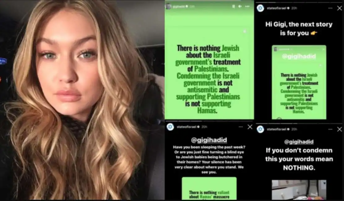 account dello stato di israele su instagram minaccia gigi hadid