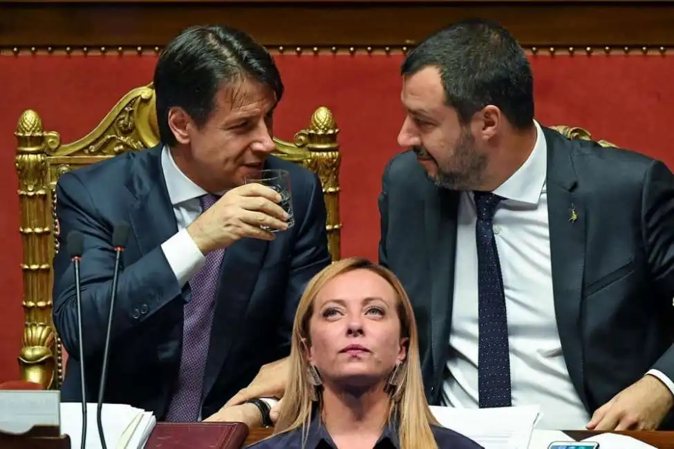 giuseppe conte matteo salvini giorgia meloni