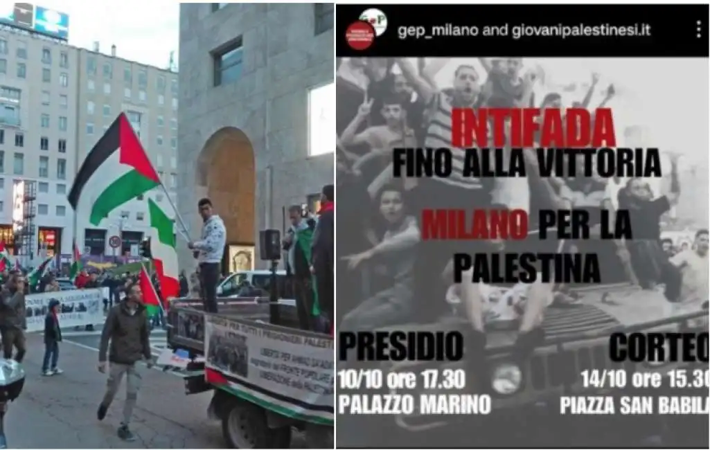 manifestazione palestina milano 