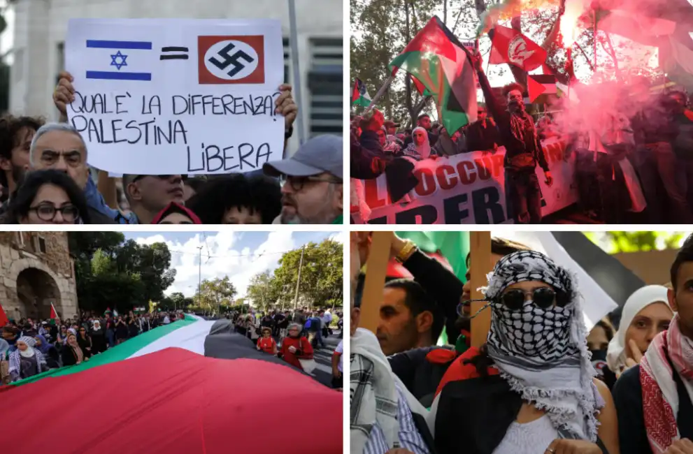 manifestazione pro palestina roma