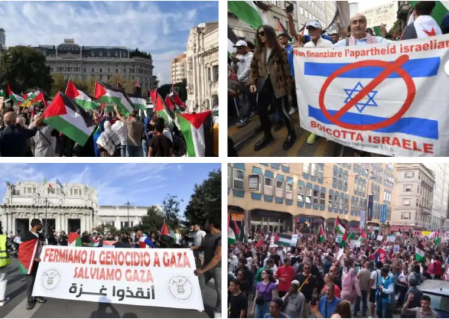 milano manifestazione pro palestina e contro israele