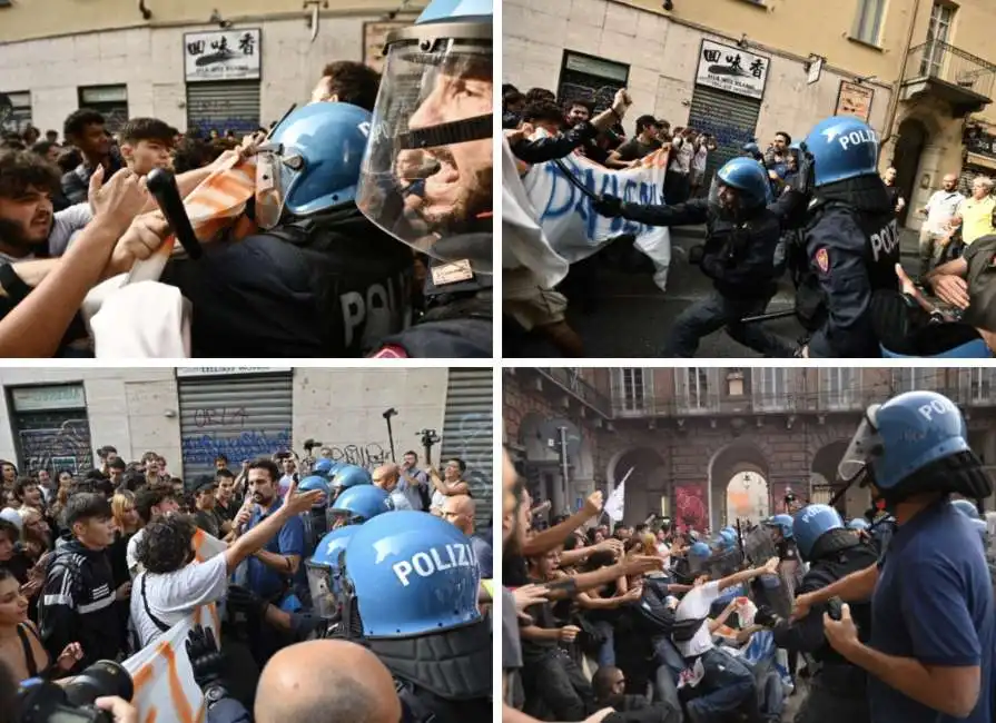 scontri tra polizia e studenti a torino 