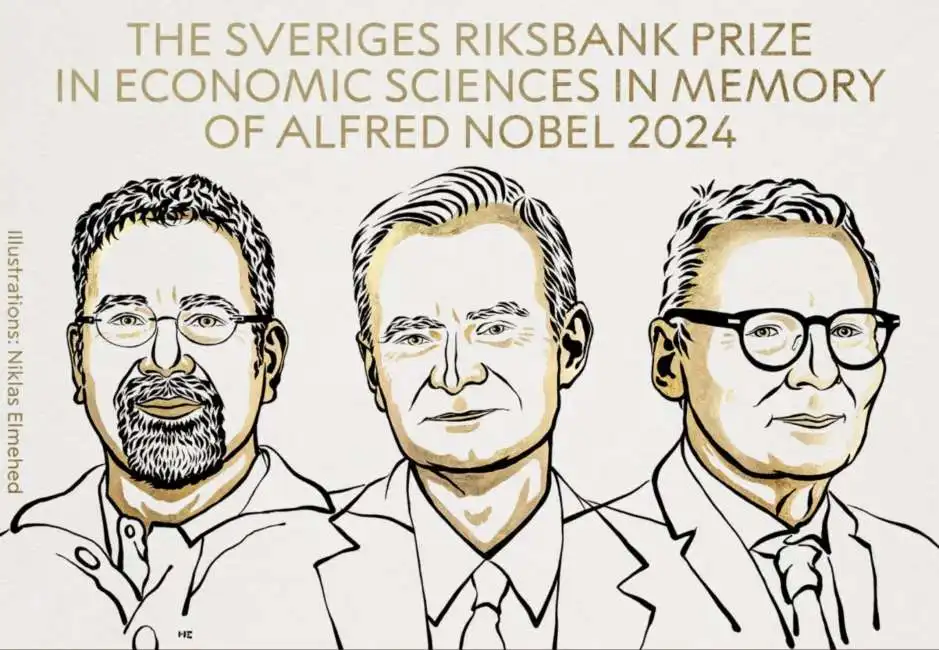 daron acemoglu, simon johnson e james a. robinson - premio nobel economia 2024