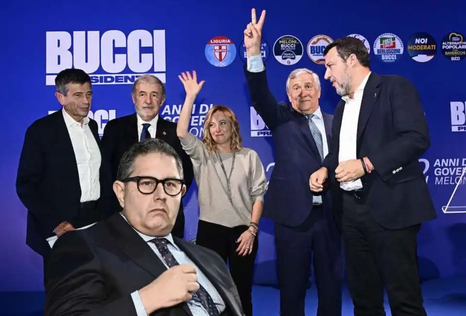 giovanni toti marco bucci giorgia meloni antonio tajani matteo salvini 