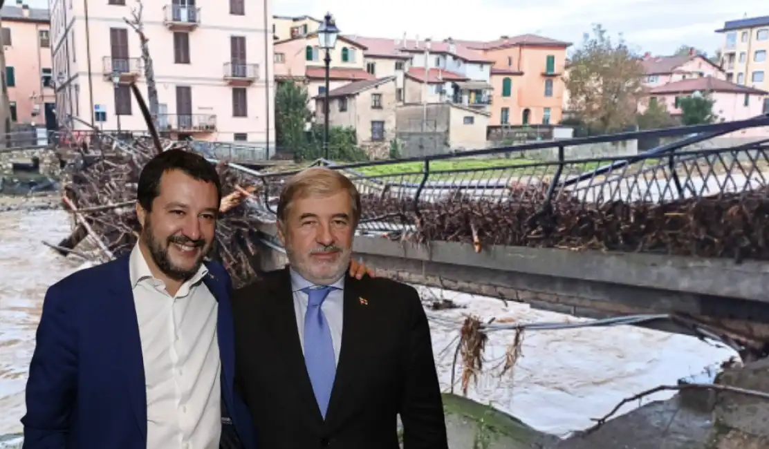 liguria maltempo marco bucci matteo salvini