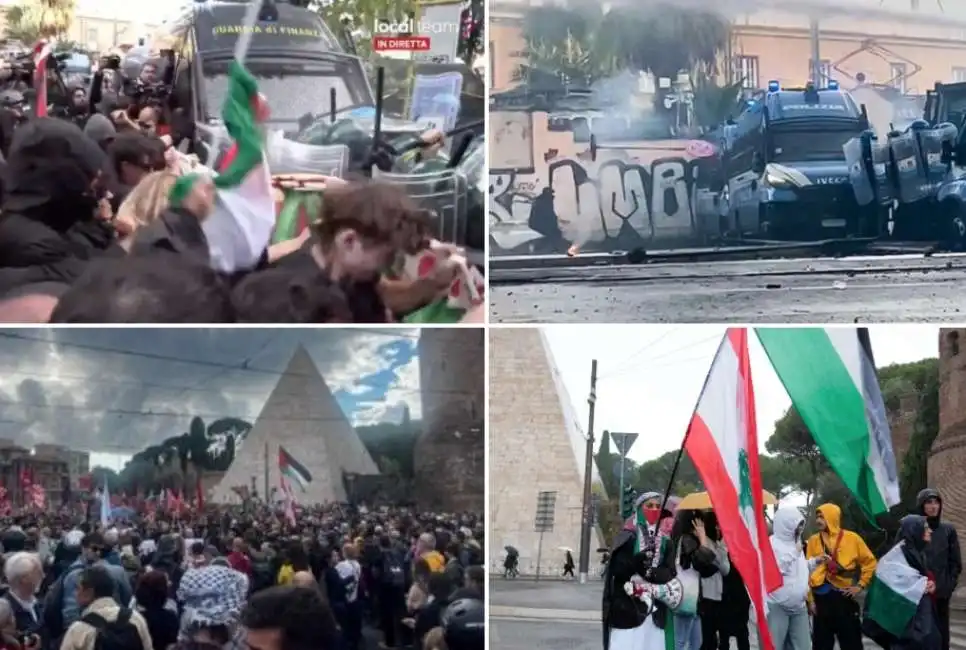 manifestazione pro palestina a roma