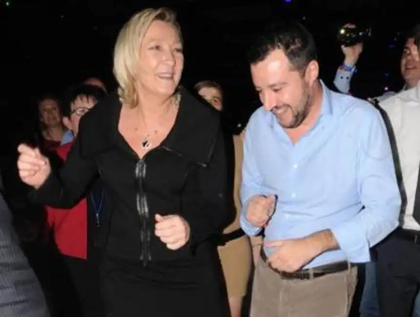 marine le pen e salvini 