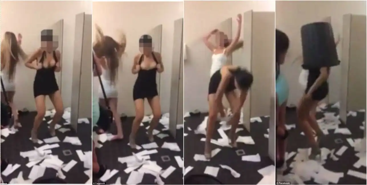 ragazze distruggono il bagno australia