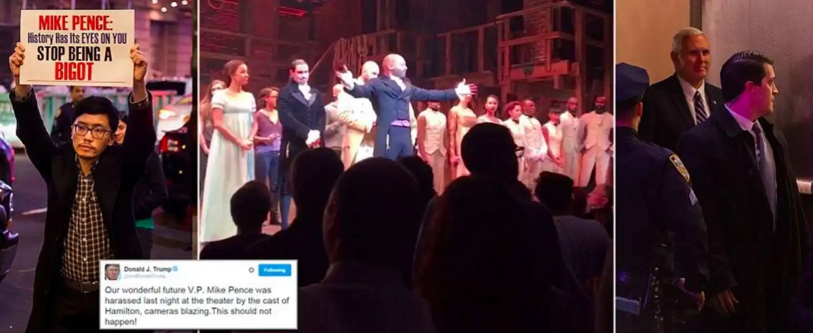 contestazione mike pence del cast di hamilton