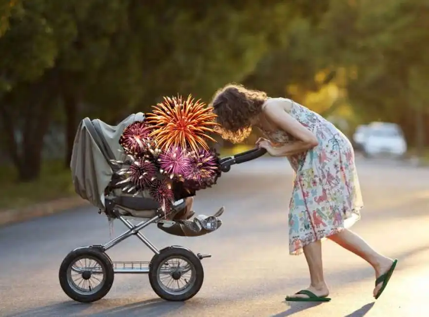 passeggino fuoco d'artificio