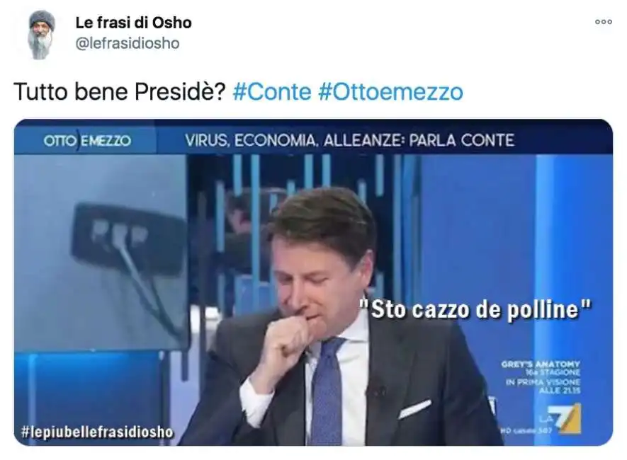 giuseppe conte otto e mezzo tosse gruber