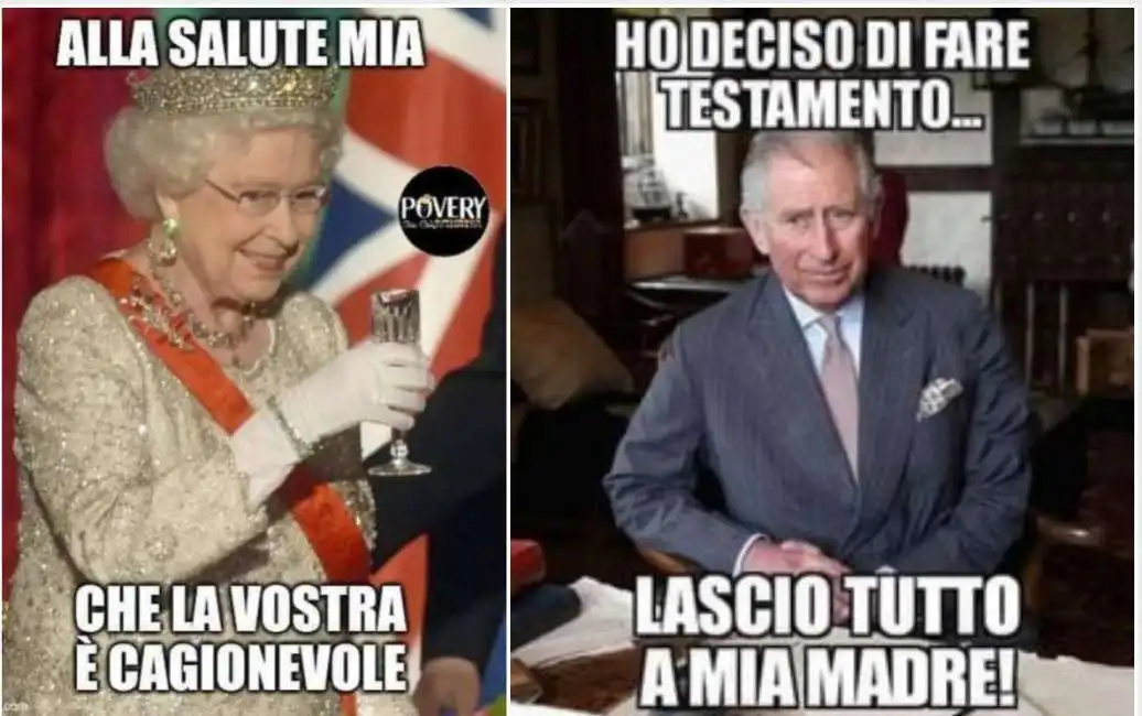 regina elisabetta principe carlo meme