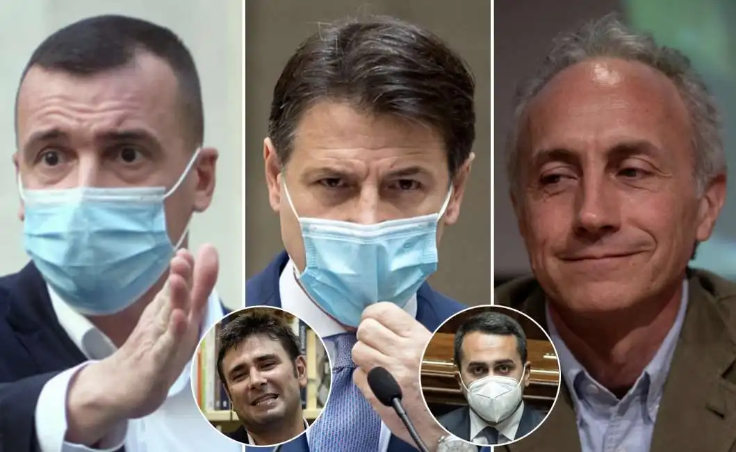 rocco casalino giuseppe conte marco travaglio luigi di maio alessandro di battista