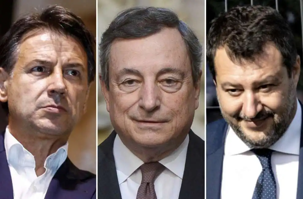 giuseppe conte mario draghi matteo salvini 