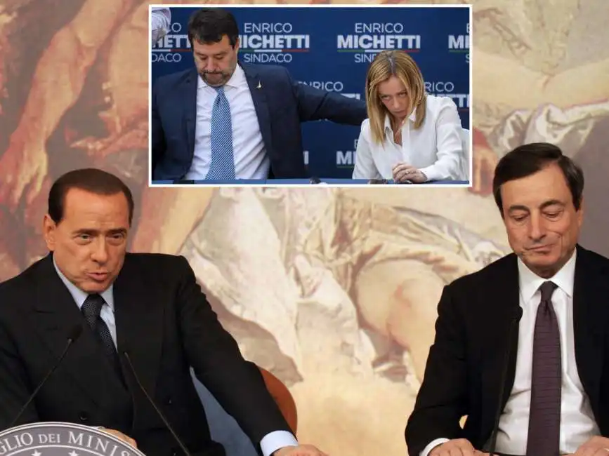 silvio berlusconi mario draghi matteo salvini giorgia meloni 