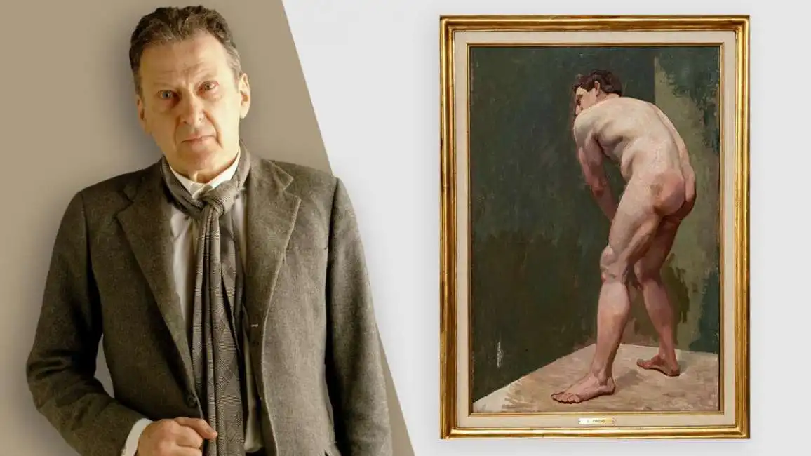 standing male nude freud nudo