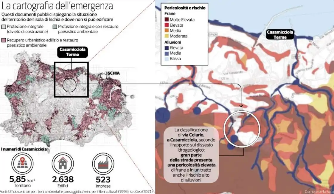 casamicciola ischia mappa zona cartografia terme