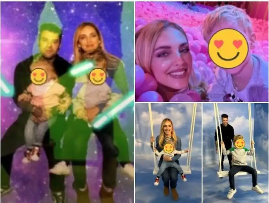 chiara ferragni fedez e i figli al museum of dreamers di milano