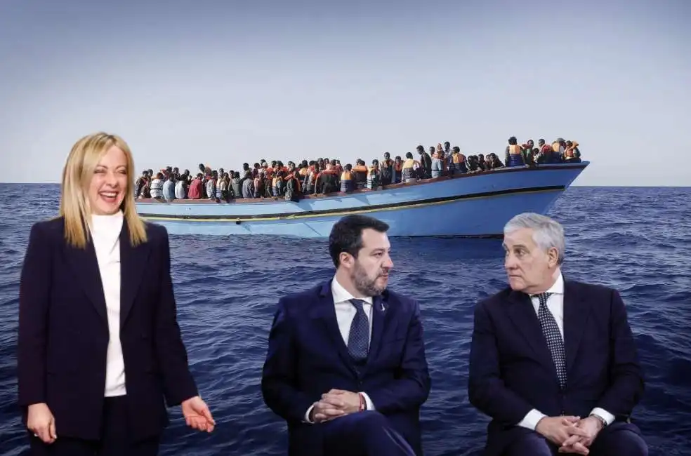 giorgia meloni antonio tajani matteo salvini migranti 