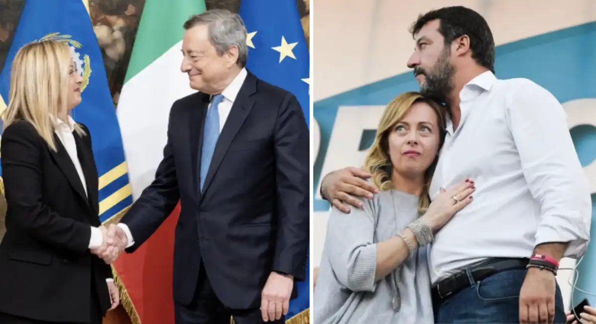 giorgia meloni mario draghi matteo salvini