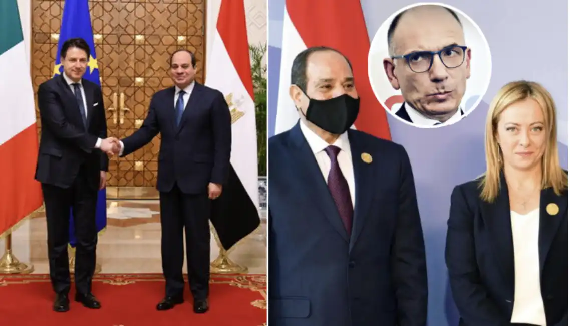 italia egitto al sisi giuseppe conte enrico letta giorgia meloni