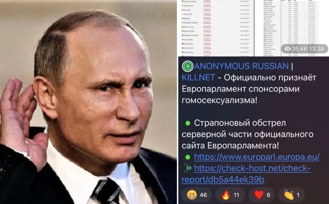 vladimir putin attacco hacker parlamento europeo 