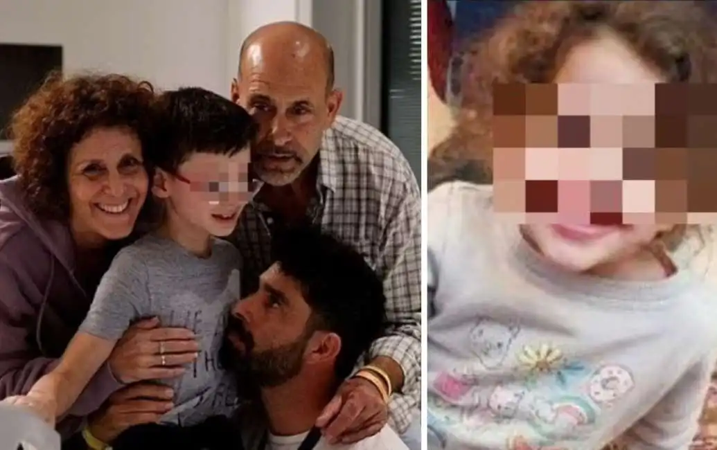 abigail idan ohad monder, bambino di 9 anni ostaggio di hamas, riabbraccia la famiglia israele ostaggi ostaggio 