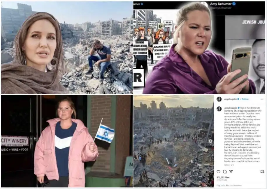 amy schumer pro israele angelina jolie pro palestina