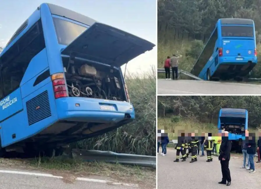 autobus pullman bus finisce fuori strada a montescaglioso 6