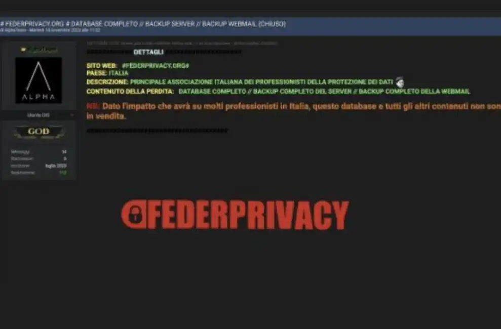 federprivacy attacco hacker al sito 