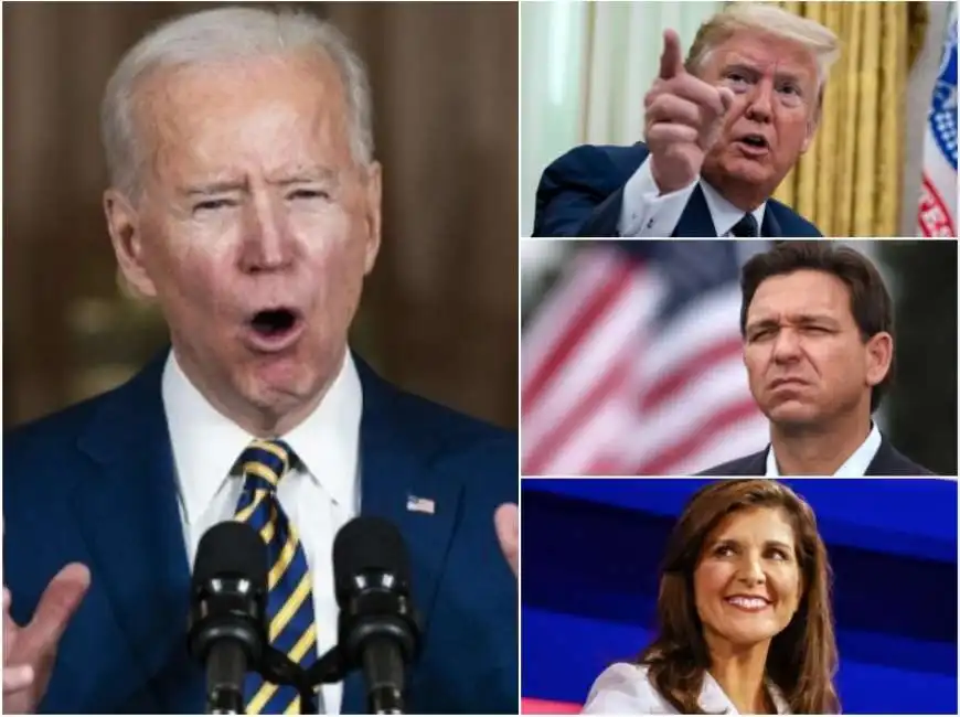 joe biden ron desantis donal trump nikki haley