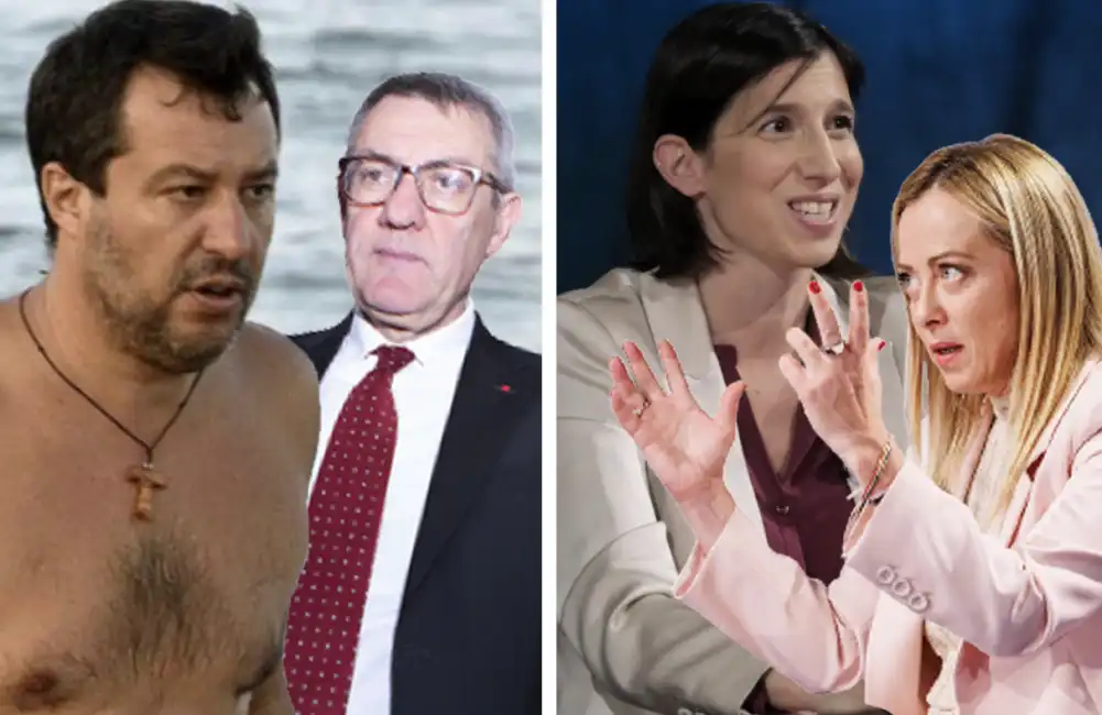 matteo salvini maurizio landini giorgia meloni elly schlein