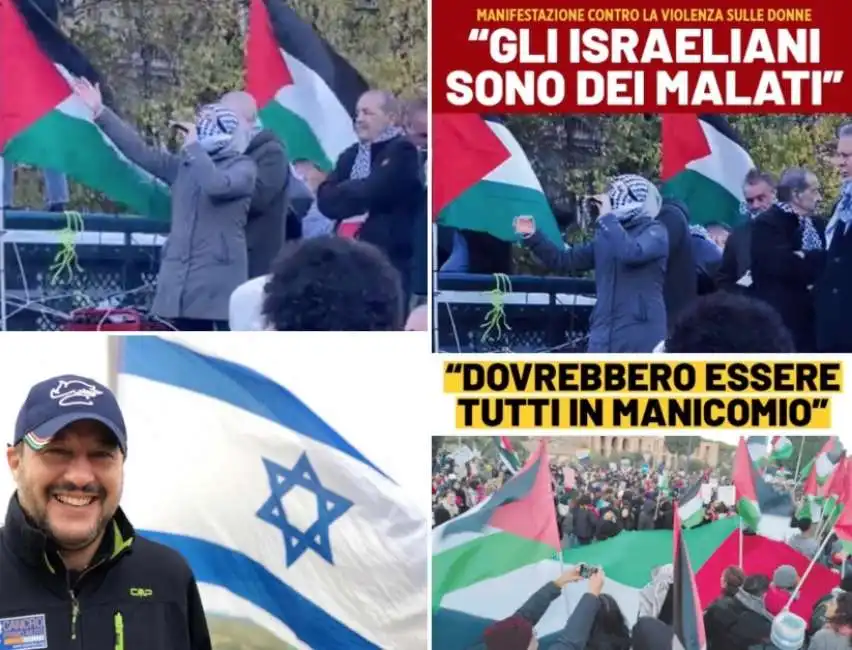 matteo salvini palestina palestinesi milano 