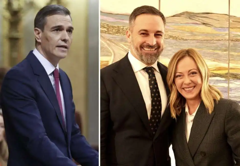 pedro sanchez giorgia meloni santiago abascal 