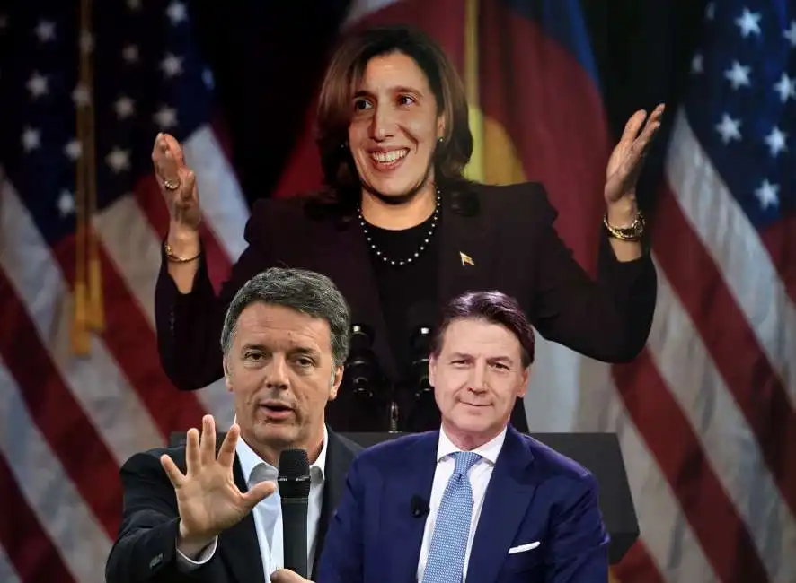 elly schlein kamala harris giuseppe conte matteo renzi 