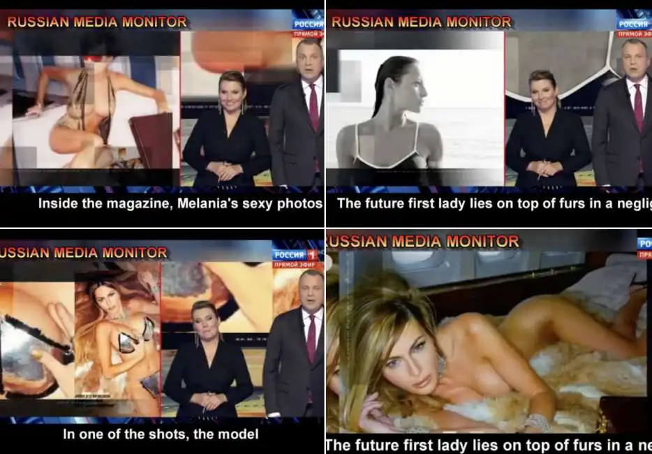 foto nude di melania trump trasmesse durante servizio della tv russa sulla vittoria di donald trump 3