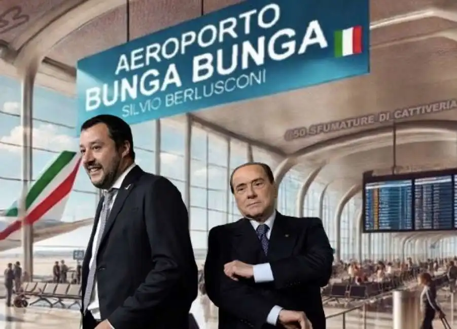 silvio berlusconi matteo salvini aeroporto malpensa