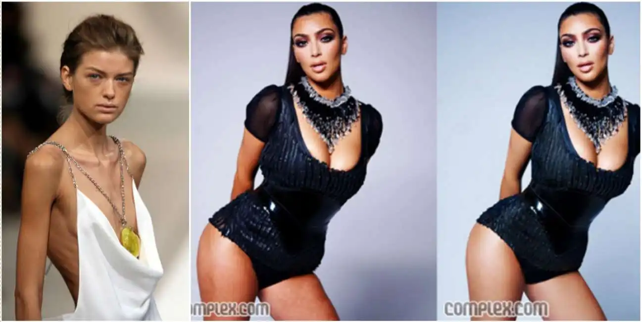 anoressia modella kim kardashian photoshop moda