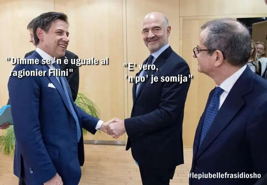 giuseppe conte pierre moscovici giovanni tria